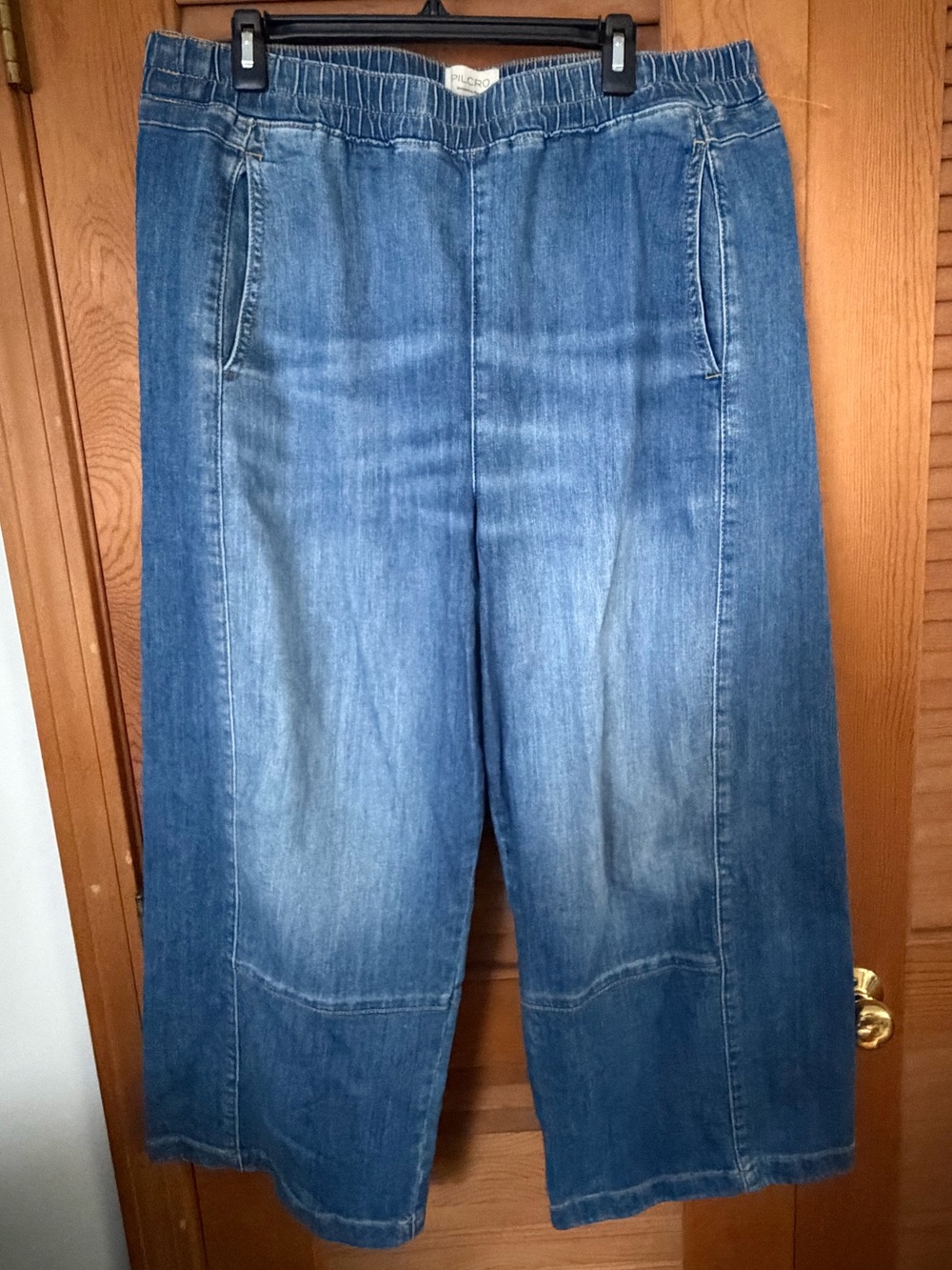 Anthropologie Pilcro The Izzie Relaxed Pull-On Barrel Jeans in blue size XL - Picture 5 of 10